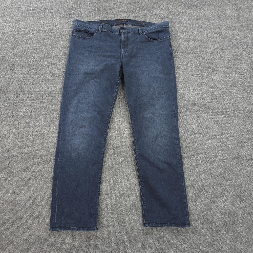 Alberto Jeans Mens 38x30 Blue PIPE Stretch Oeko Tex Regular Straight Denim